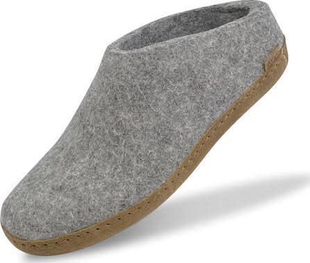 Glerups Open Heel Leather Sole Grey