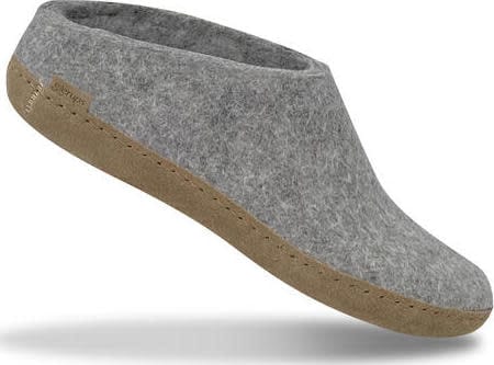 Open Heel Leather Sole Grey Glerups