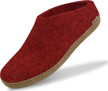 Glerups Open Heel Leather Sole Red