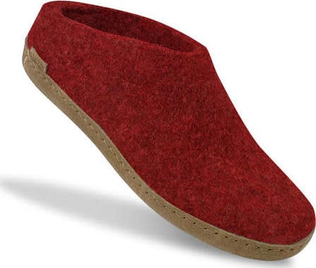 Open Heel Leather Sole Red Glerups