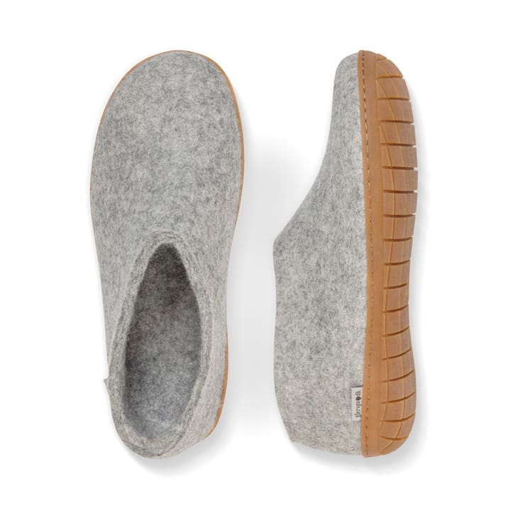 Glerups Unisex Shoe Classic Rubber Sole Grey/Natural Glerups