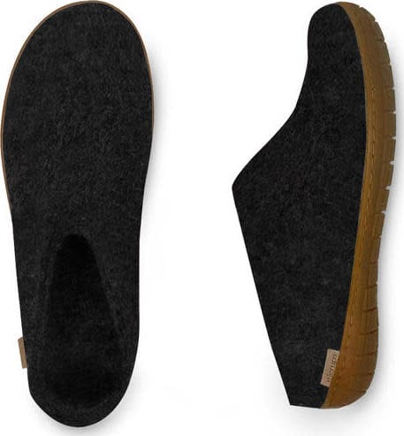 Glerups Unisex Slip-on With Natural Rubber Sole  Charcoal Glerups