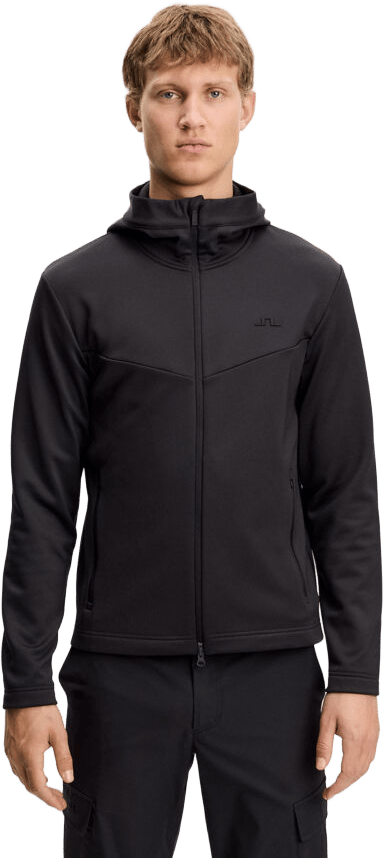 J.Lindeberg Men´s Maclean Zip Hood Black J.Lindeberg