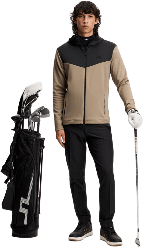 J.Lindeberg Men´s Maclean Zip Hood Brindle J.Lindeberg