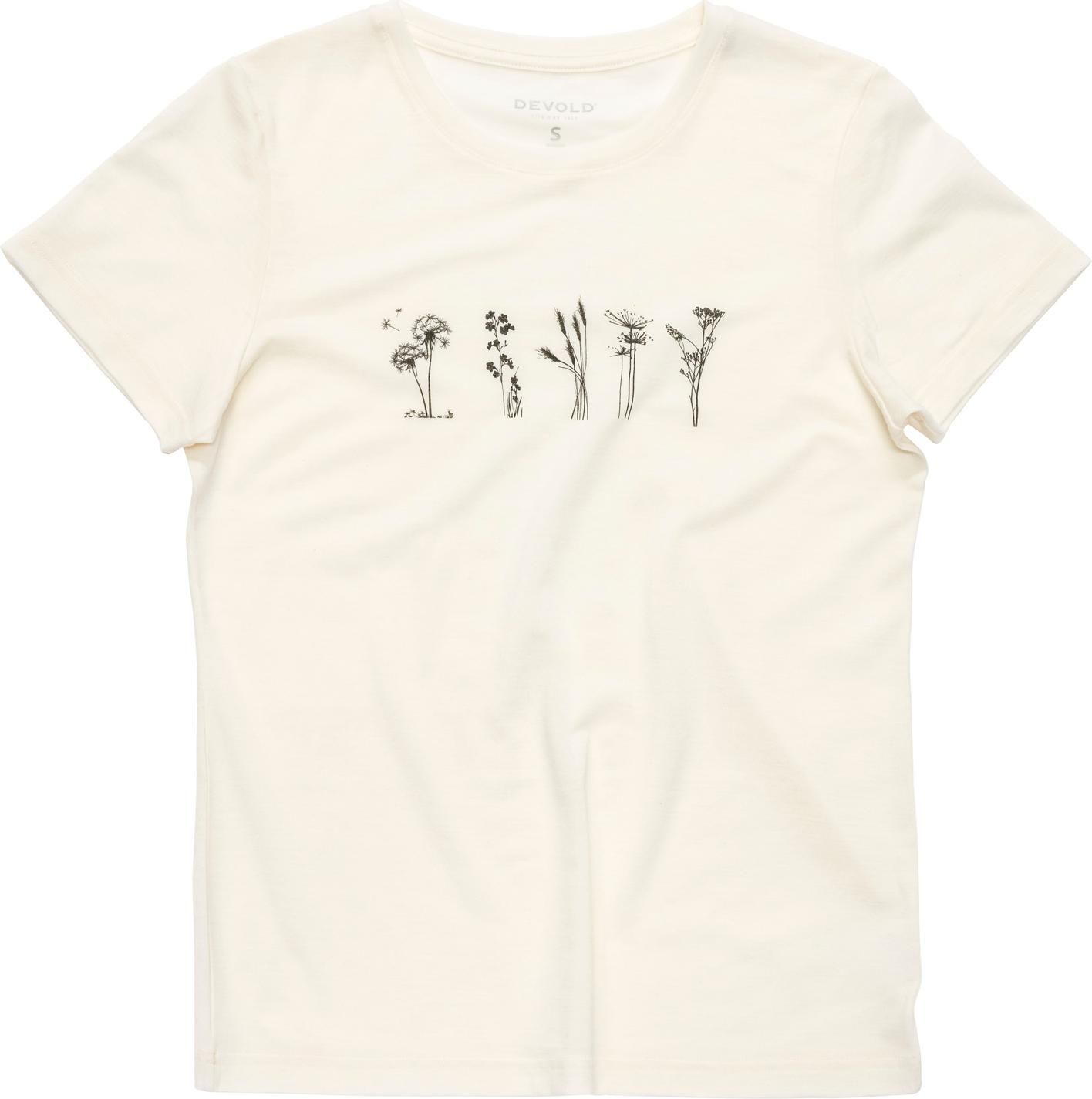 Devold Women's Classic Flowers Tee White