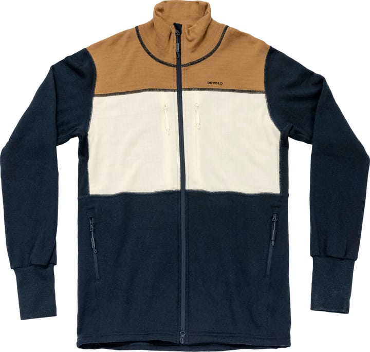 Devold Men's Egga Grid Merino Jacket Wheat/Raw White/Ink Devold