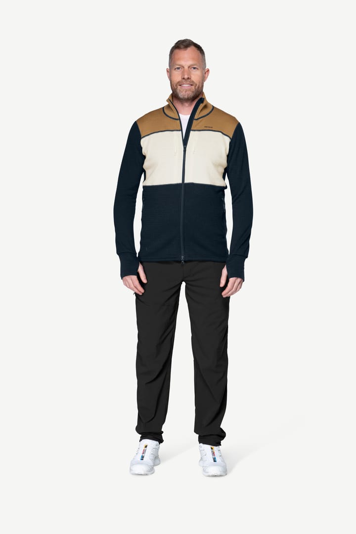 Devold Men's Egga Grid Merino Jacket Wheat/Raw White/Ink Devold Devold Men's Egga Grid Merino Jacket Wheat/Raw White/Ink Devold