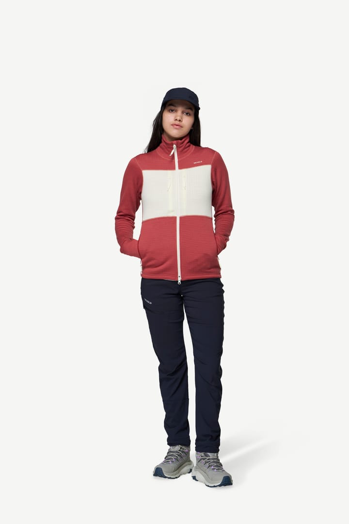 Devold Women's Egga Grid Merino Jacket Marsala/Offwhite Devold Devold Women's Egga Grid Merino Jacket Marsala/Offwhite Devold