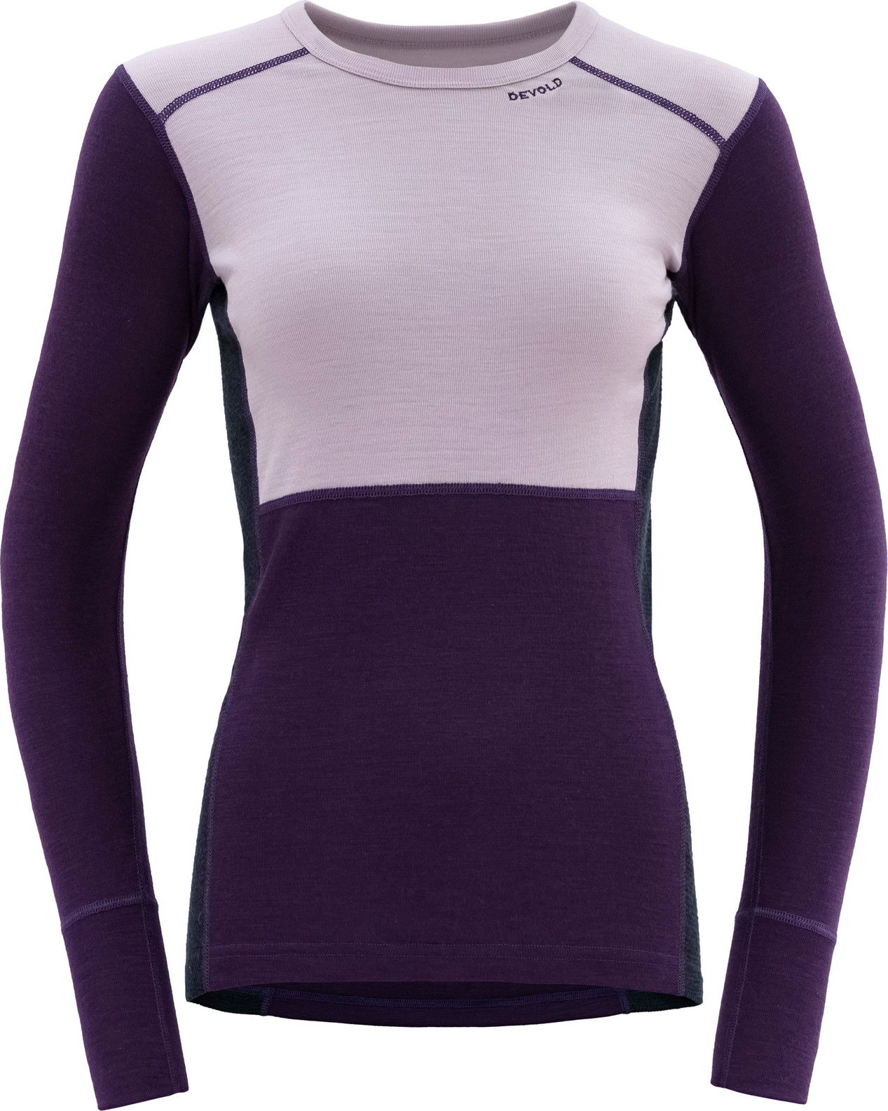 Devold Women's Lauparen Merino 190 Shirt Orchid/Lilac/Ink Undertøy overdel BEETROOT/WOODS/INK S