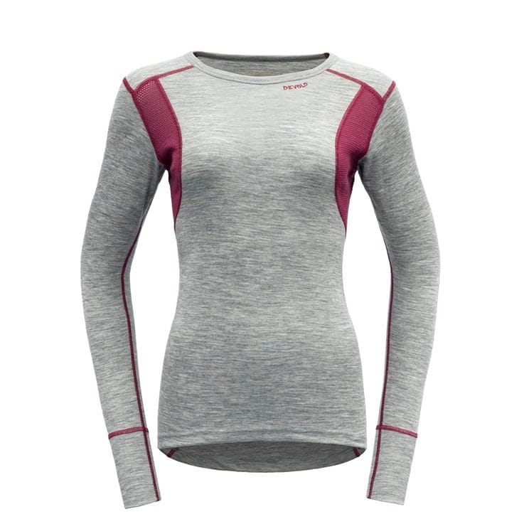 Devold Hiking Woman Shirt Grey Melange/Beetroot