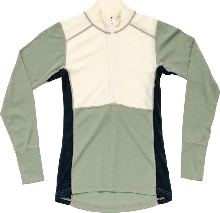 Devold Women's Lauparen Merino 190 Zip Neck Raw White/Ink Devold
