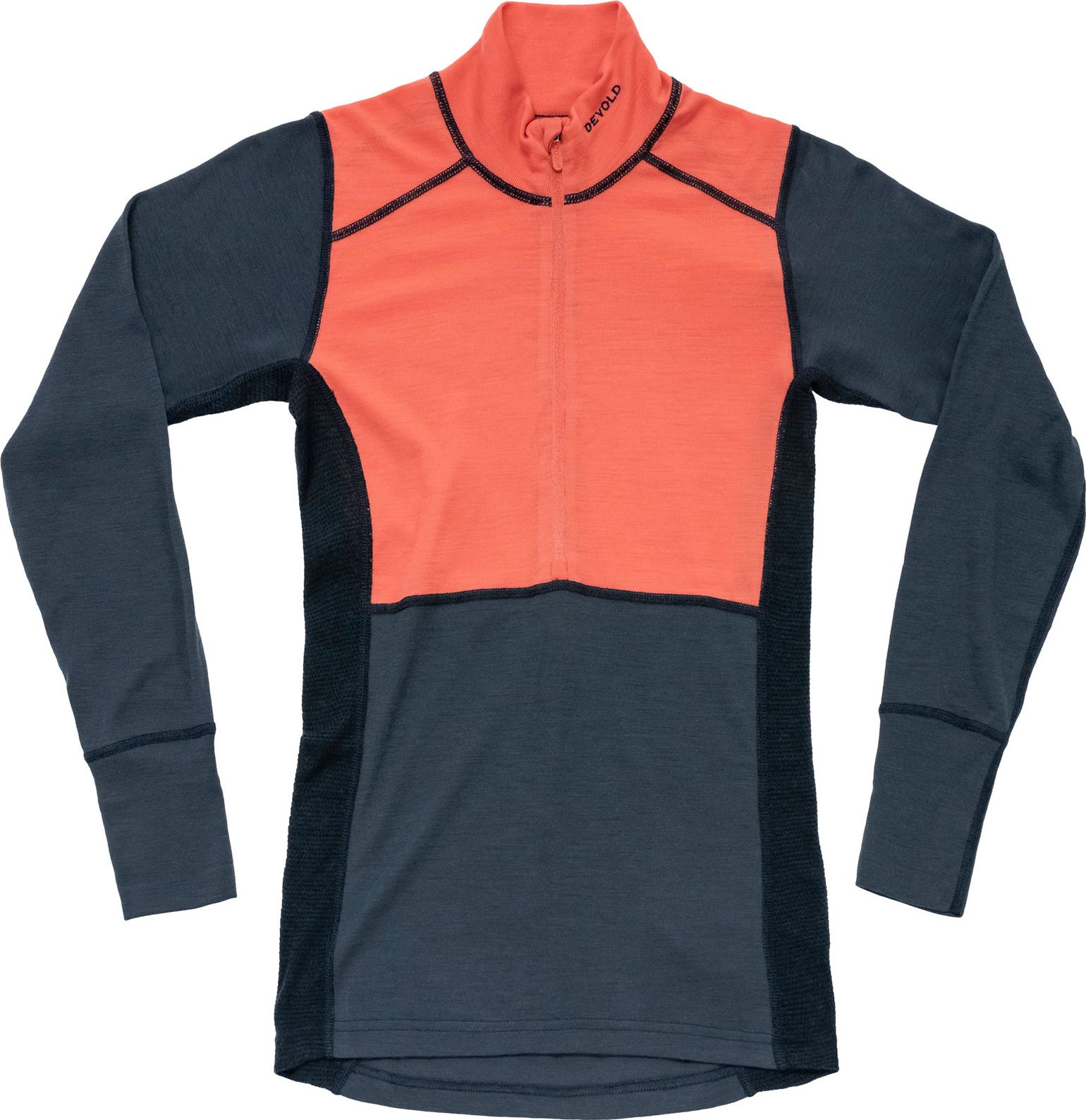 Devold Women's Lauparen Merino 190 Zip Neck Coral/Night/Ink