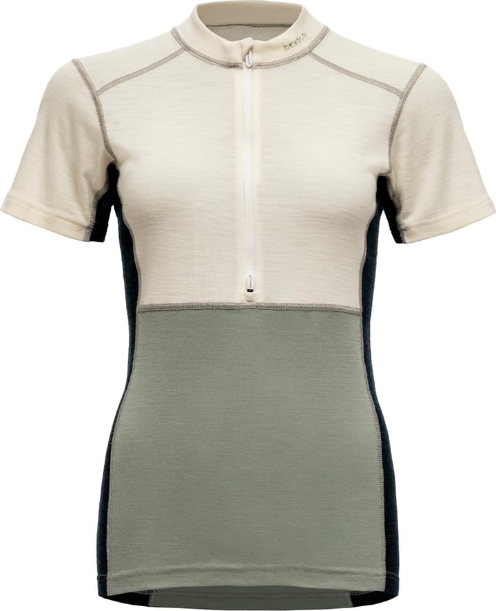 Devold Women's Lauparen Merino 190 Zip Tee Raw White/fog/ink Devold