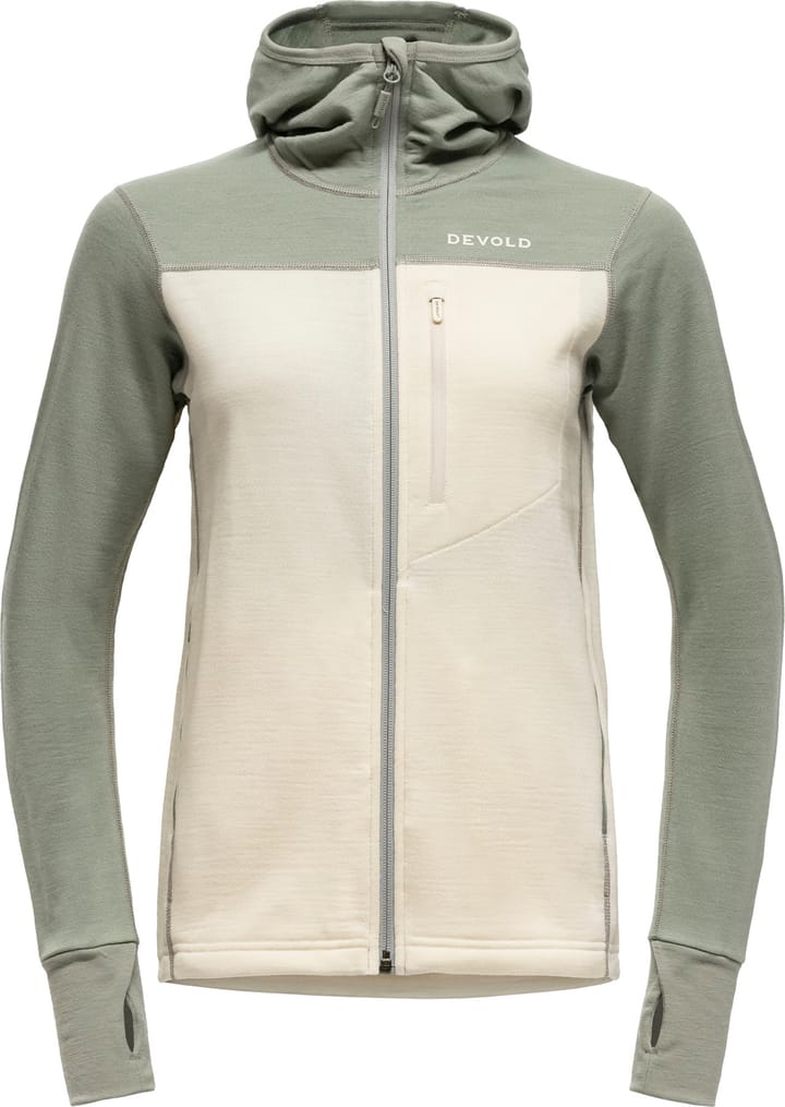 Devold Women's Explorer Merino Hooded Jacket Fog/Raw White Devold