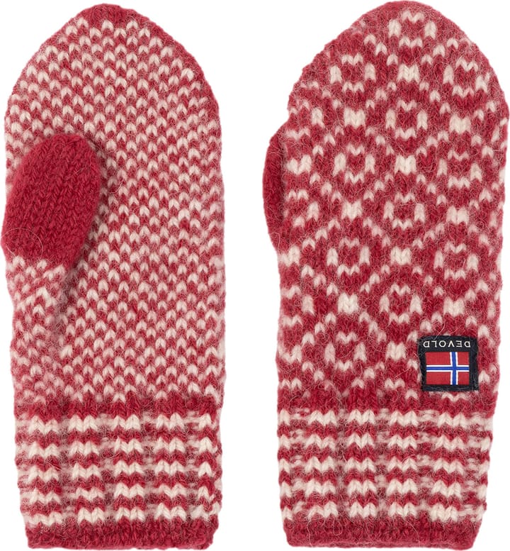 Devold Svalbard Wool Mitten Hindberry/Offwhite Devold