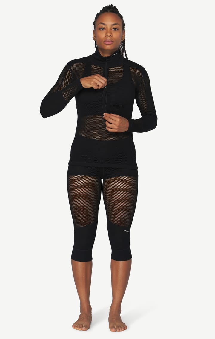 Devold Women's Wool Mesh Pro Zip Neck Black Devold