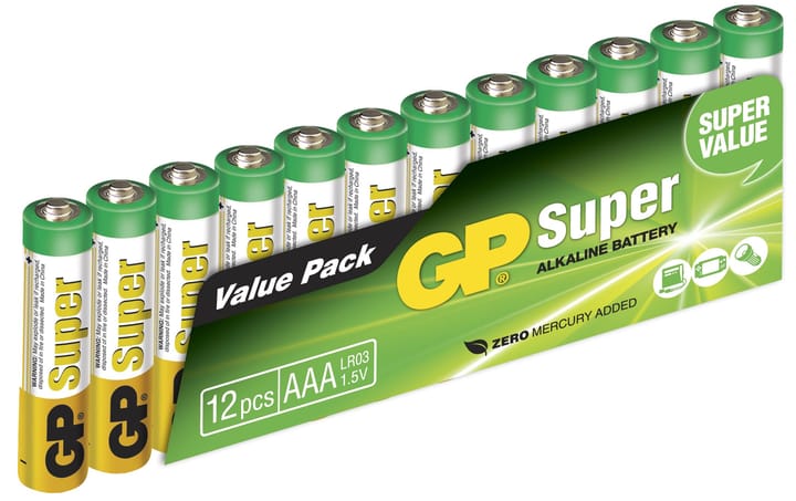 GP Batterier Gp Super Alkaline Aaa-Batteri 12-Pack GP Batterier GP Batterier Gp Super Alkaline Aaa-Batteri 12-Pack GP Batterier