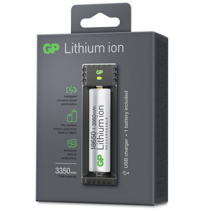 GP-Battery Li-ion 1 Slot Charger Black/Silver GP Batterier