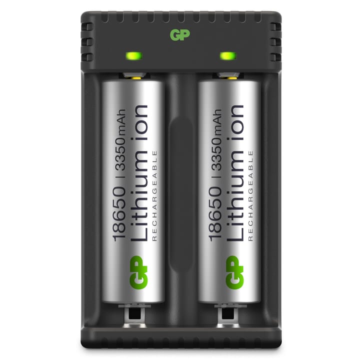 GP Batterier GP-Battery Li-ion 2 Slot Charger Black/Silver GP Batterier GP Batterier GP-Battery Li-ion 2 Slot Charger Black/Silver GP Batterier