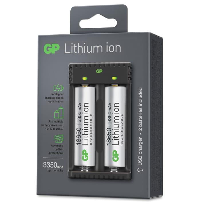 GP Batterier GP-Battery Li-ion 2 Slot Charger Black/Silver GP Batterier
