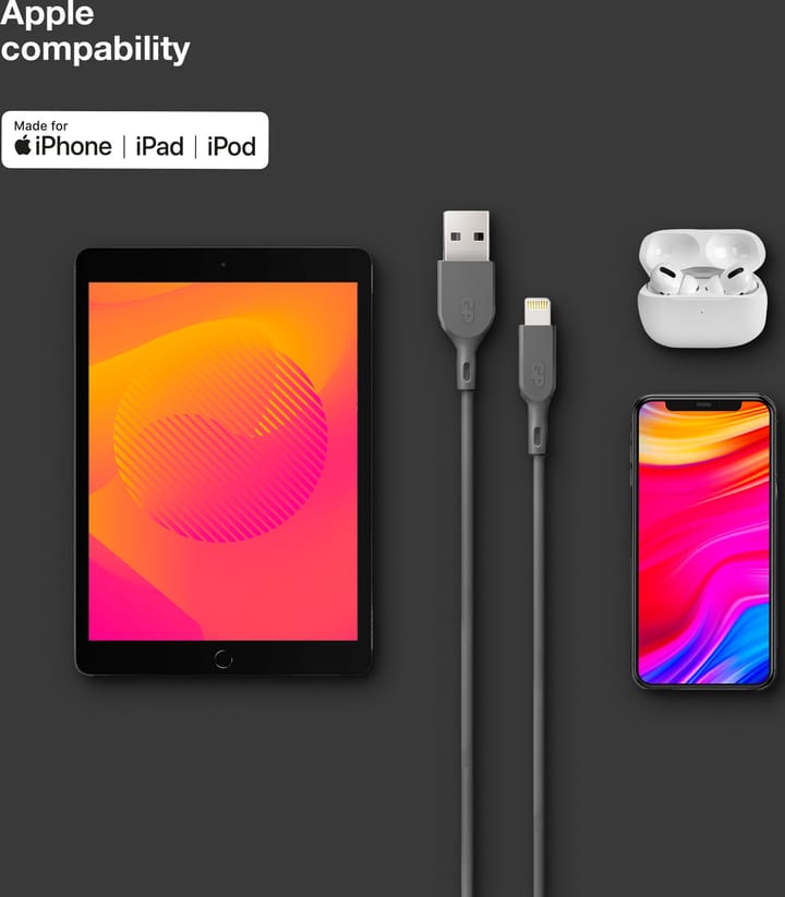 GP Batterier GP Essential Cable USB-A To Lightning 1m Grey GP Batterier