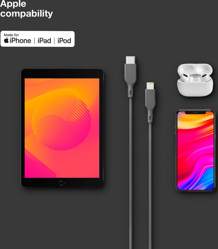 GP Batterier GP Essential Cable USB-C To Lightning 1m Grey GP Batterier