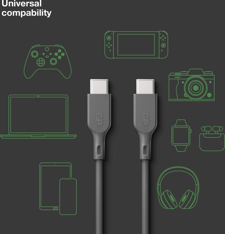 GP Batterier GP Essential Cable USB-C To USB-C 1m 60w Grey GP Batterier