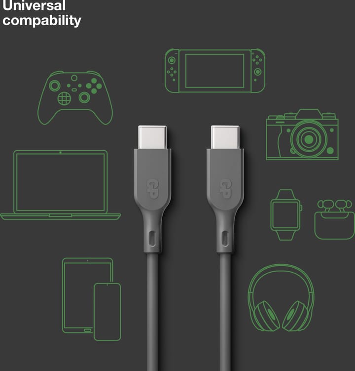 GP Batterier GP Essential Cable USB-C To USB-C 2m 100w Grey GP Batterier