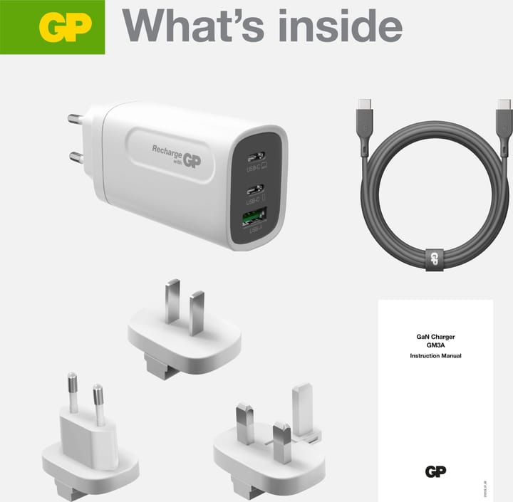 GP Batterier GP GaN PD 65W White GP Batterier