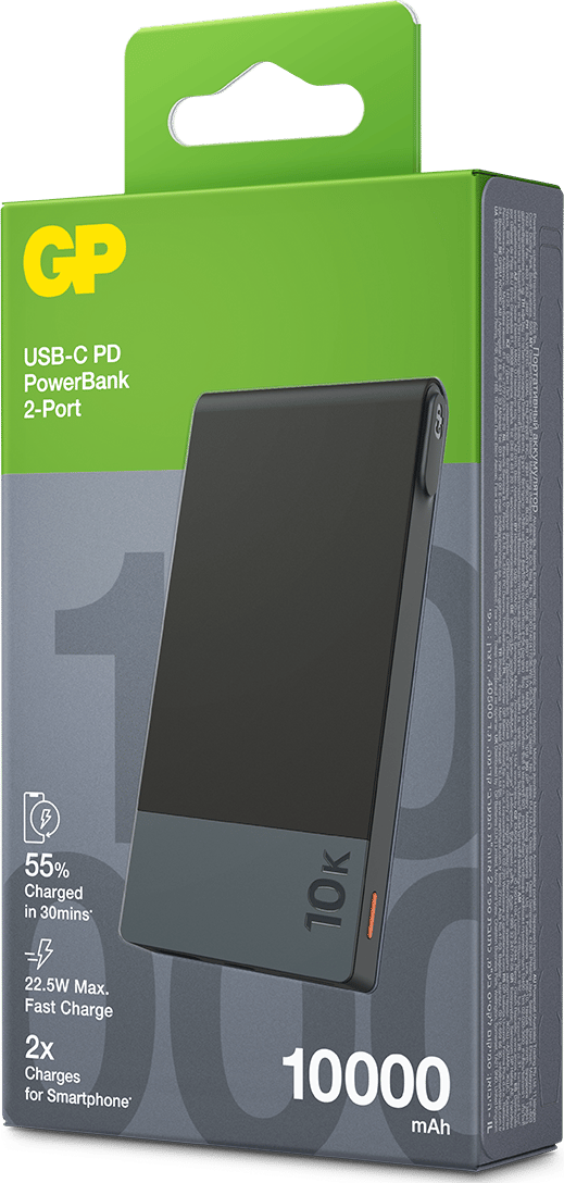 GP Batterier GP Powerbank M2 10000 mAh Black GP Batterier GP Batterier GP Powerbank M2 10000 mAh Black GP Batterier