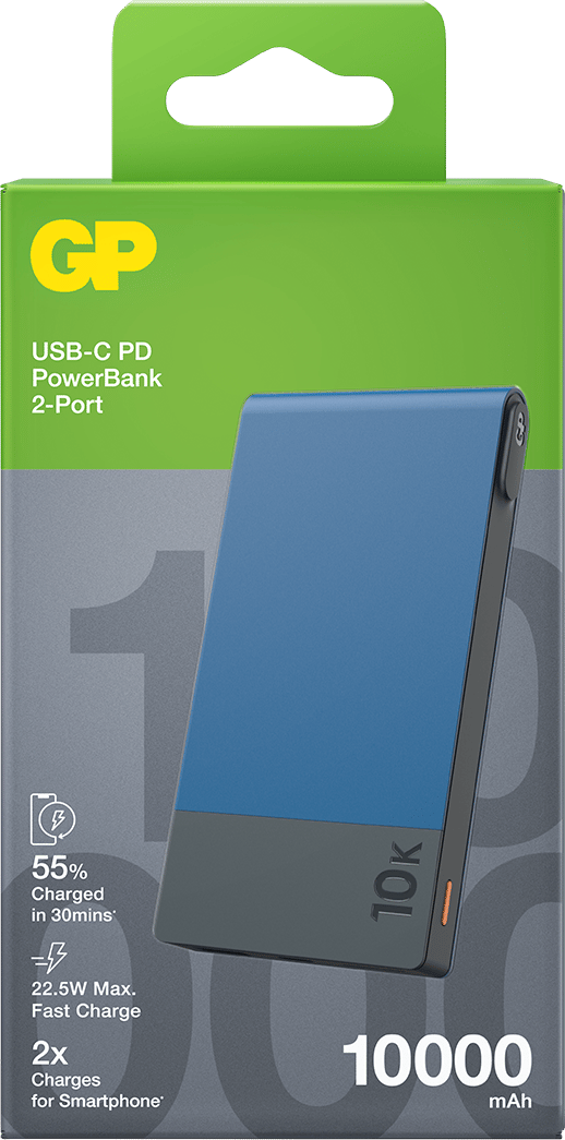 GP Batterier GP Powerbank M2 10000 mAh Blue GP Batterier GP Batterier GP Powerbank M2 10000 mAh Blue GP Batterier