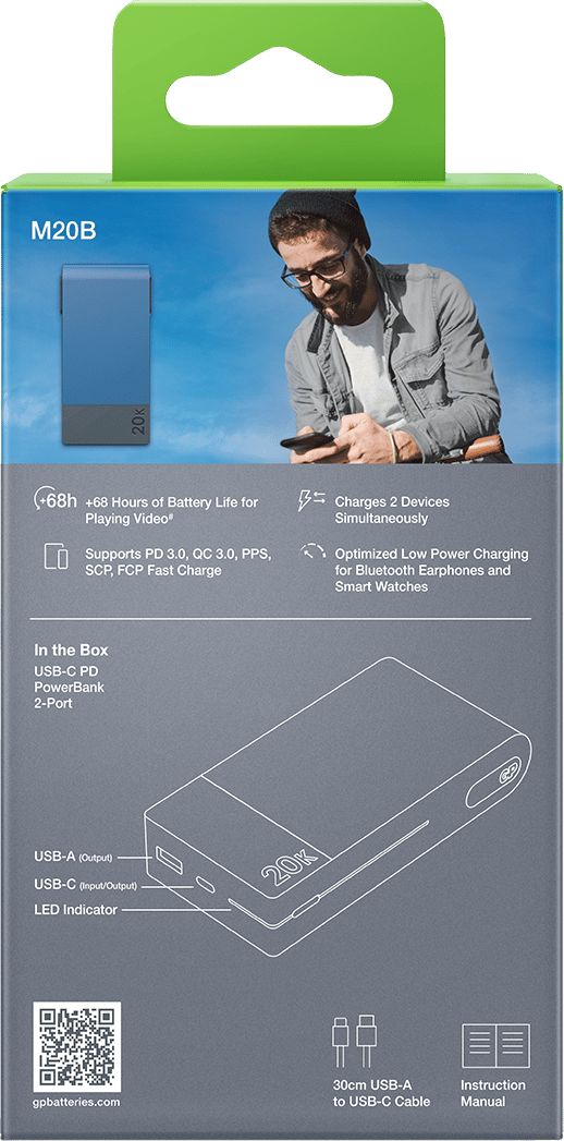 GP Batterier GP Powerbank M2 20000 mAh Blue GP Batterier