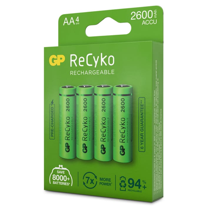 GP Batterier GP ReCyko AA-batteries 2600mAh 4-pack Green GP Batterier