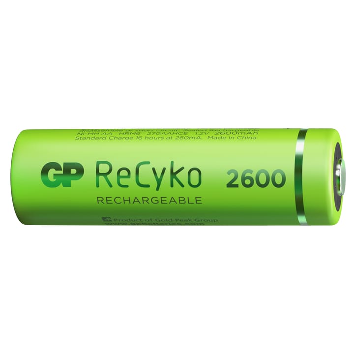 GP Batterier GP ReCyko AA-batteries 2600mAh 4-pack Green GP Batterier GP Batterier GP ReCyko AA-batteries 2600mAh 4-pack Green GP Batterier