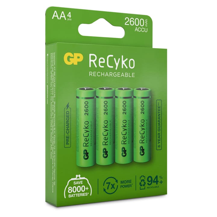 GP Batterier GP ReCyko AA-batteries 2600mAh 4-pack Green GP Batterier