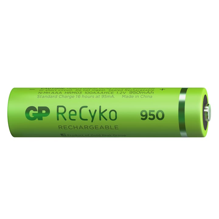 GP Batterier GP ReCyko AAA-batteries 950mAh 4-pack Green GP Batterier GP Batterier GP ReCyko AAA-batteries 950mAh 4-pack Green GP Batterier