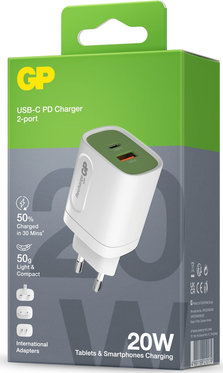 GP Batterier GP Wall Charger WM2A PD 20W Nocolour GP Batterier