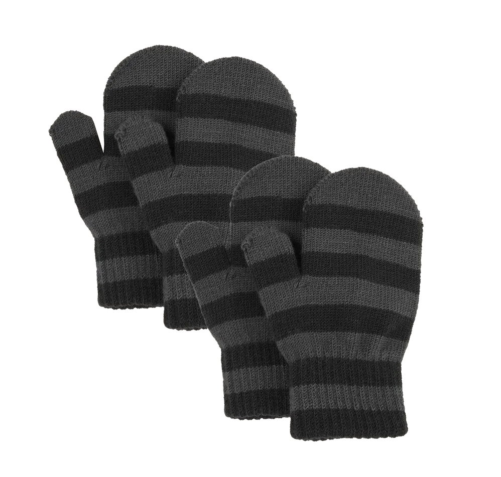 Lindberg Kids' Fjugesta Magic Mitten 2-Pack Anthracite Vardagshandskar 1-3 YEARS