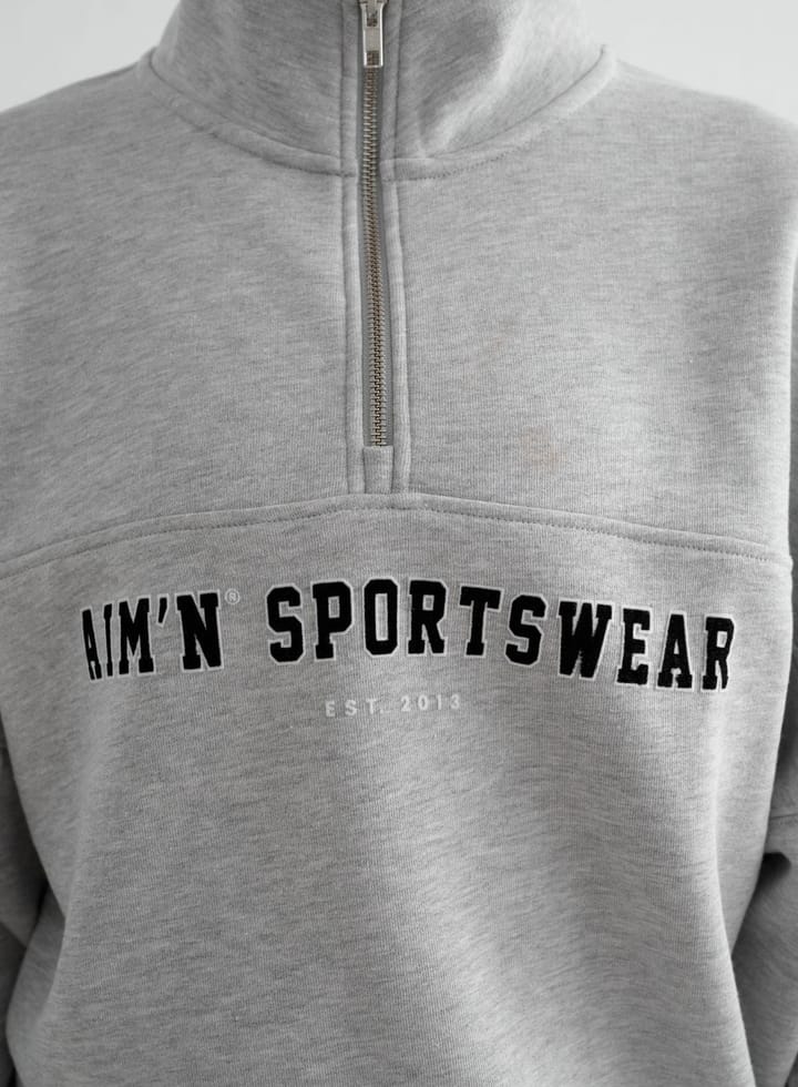 Aim'n Women's Varsity Sweat Half Zip Grey Melange Aim'n