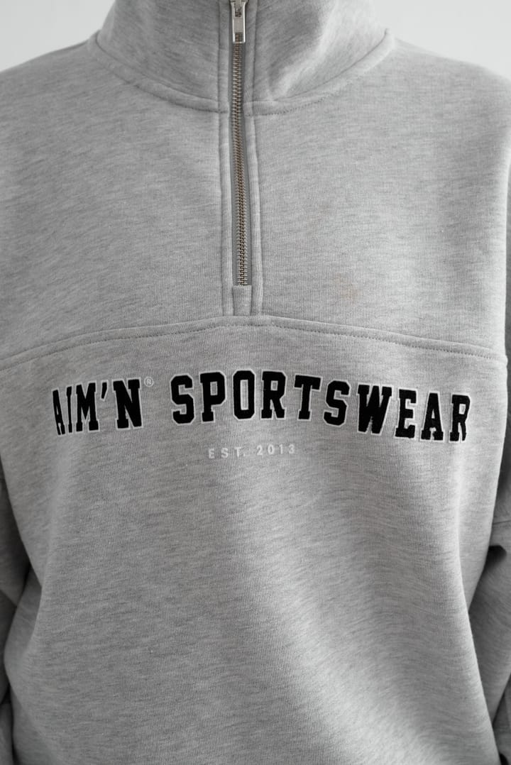 Aim'n Women's Varsity Sweat Half Zip Grey Melange Aim'n