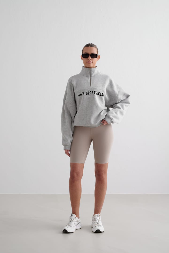 Aim'n Women's Varsity Sweat Half Zip Grey Melange Aim'n