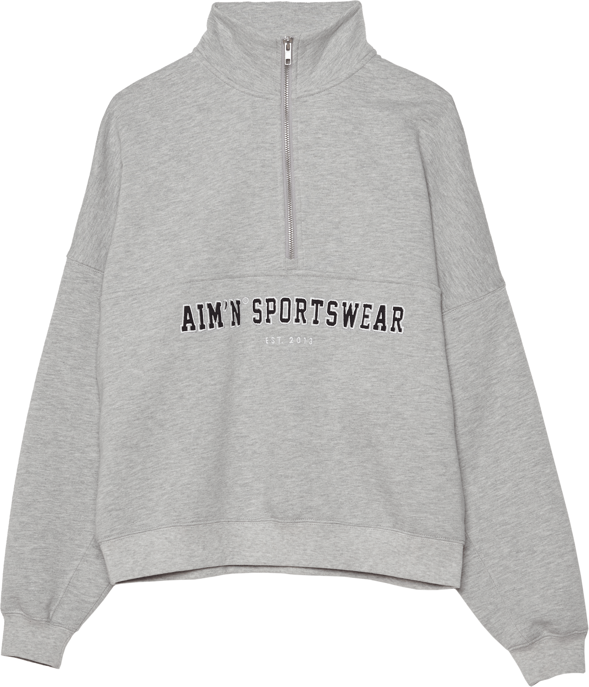 Aim'n Women's Varsity Sweat Half Zip Grey Melange | Buy Aim'n