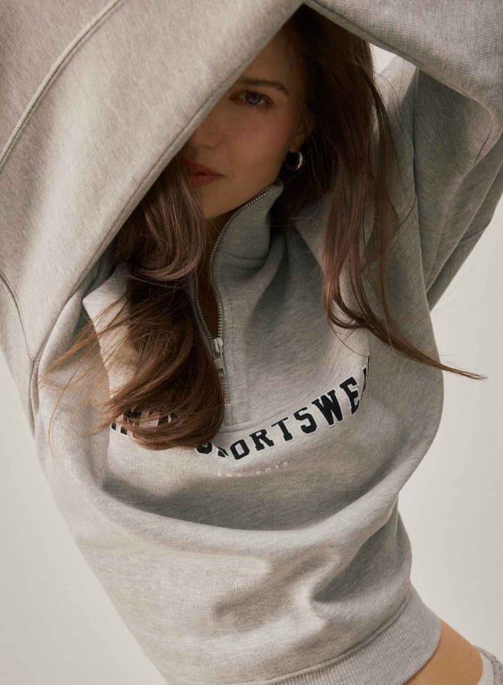 Aim'n Women's Varsity Sweat Half Zip Grey Melange Aim'n