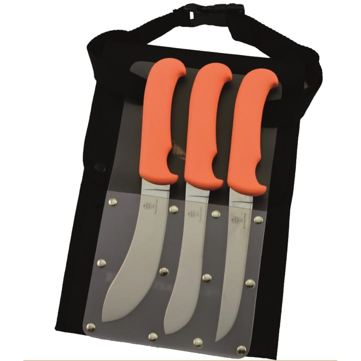 Grey Oak Butcher Set Orange Grey Oak