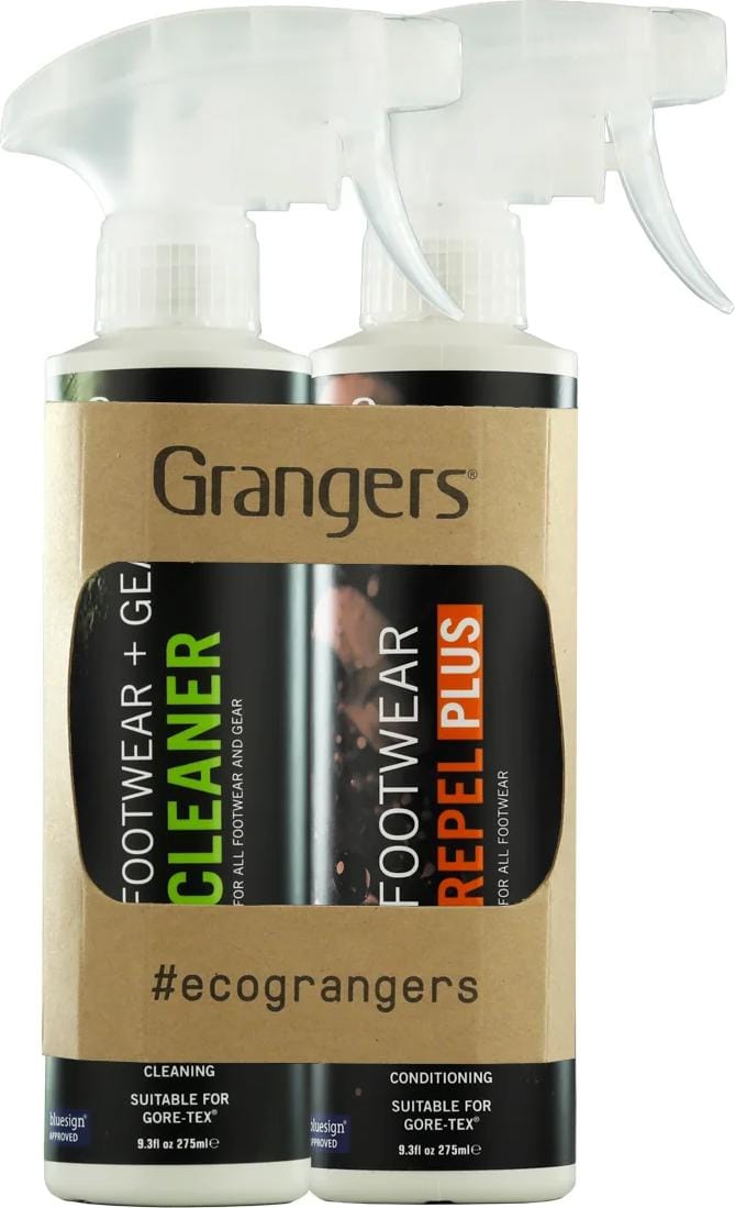Grangers Footwear + Gear Cleaner + Footwear Repel Plus Eco Twin Pack Nocolour Grangers