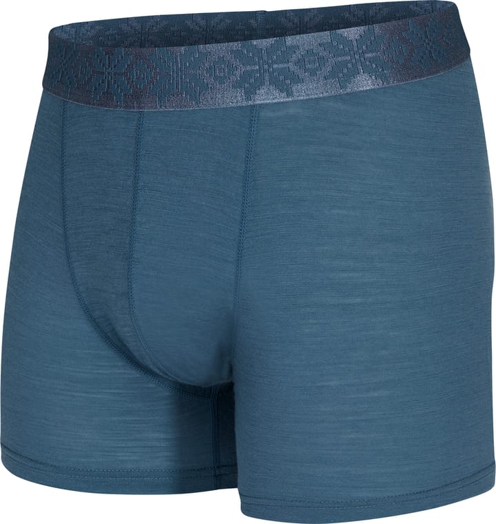 Men's Finse Merino Boxers Indian Teal Gridarmor