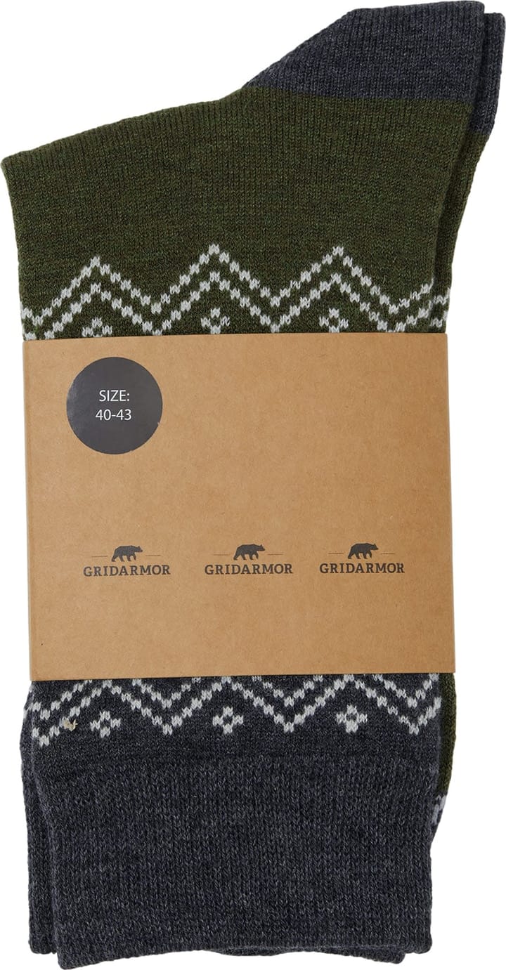 Gridarmor Heritage Merino Socks Green/Grey/White Gridarmor