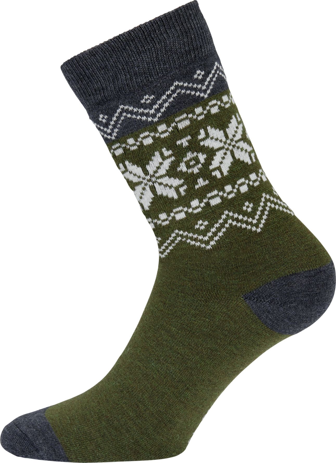 Heritage Merino Socks Green/Grey/White