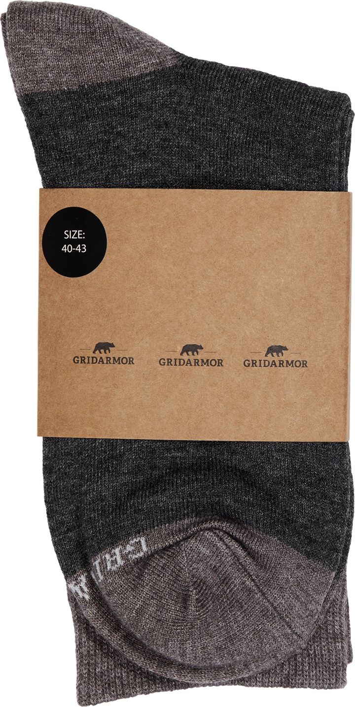 Heritage Merino Socks Mid Grey Melange Gridarmor