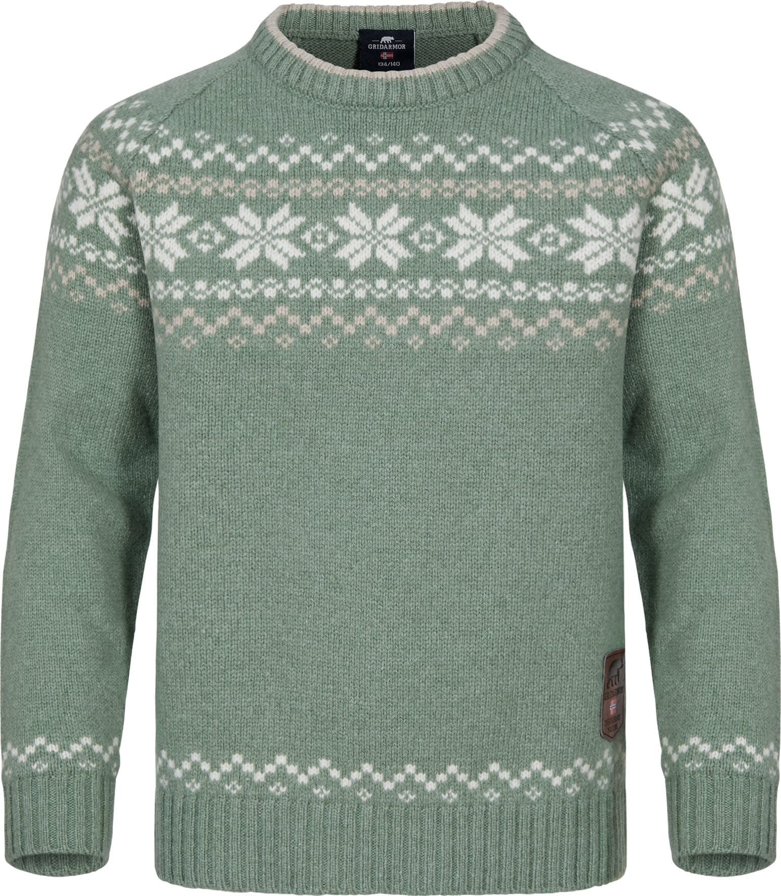 Gridarmor Kids' Snøkrystall Round Neck Ullgenser